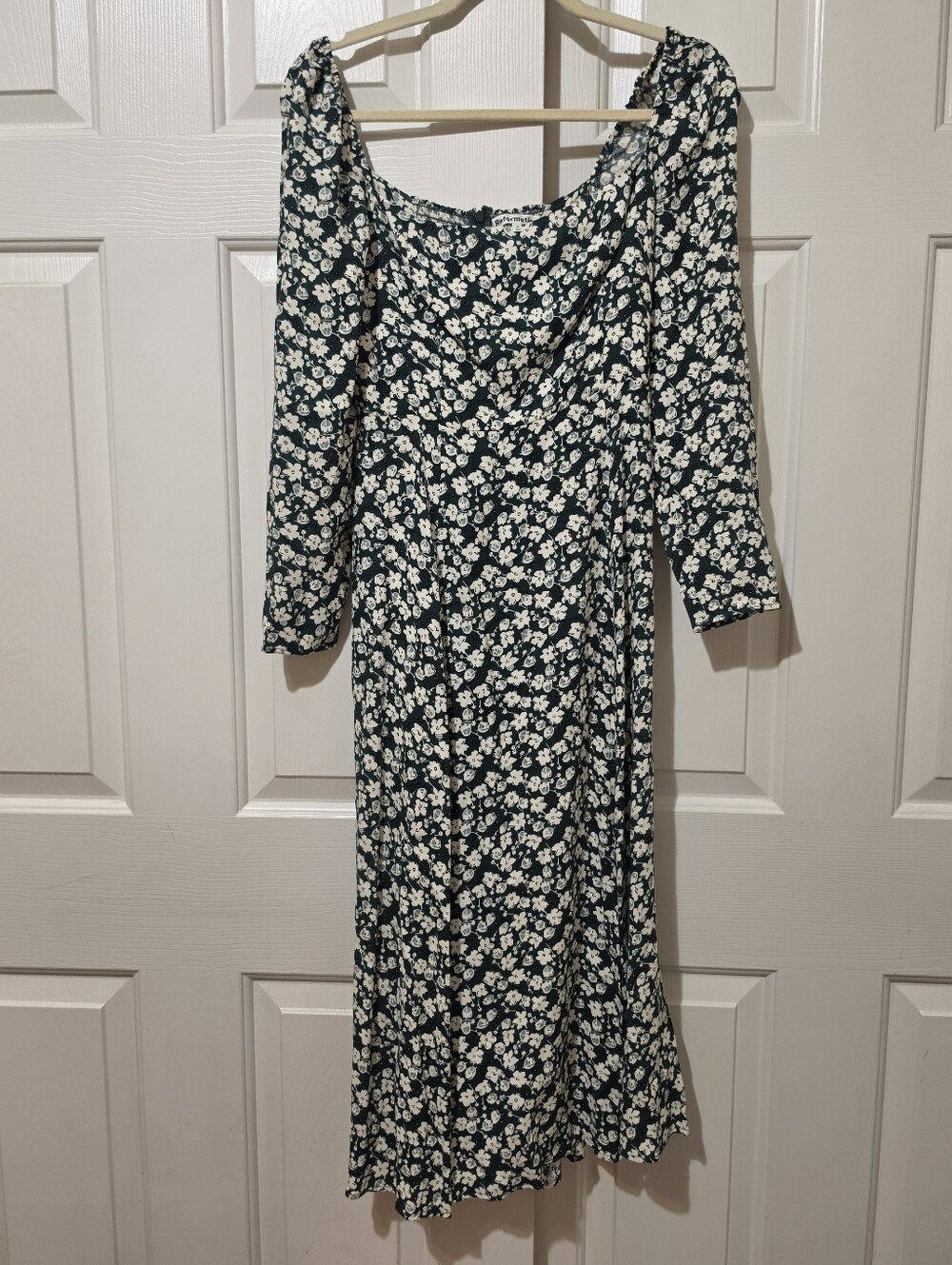 Reformation Sigmund Dress Sz 4 Green Floral Maxi